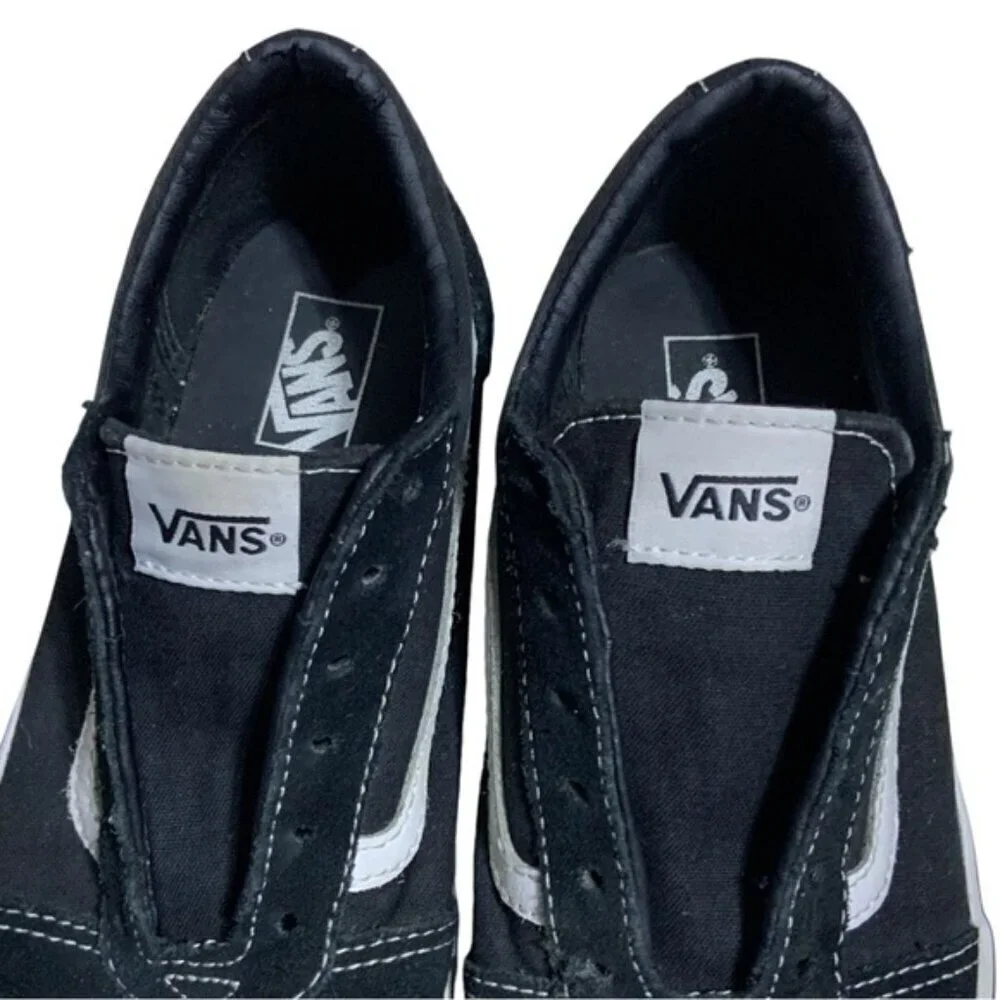 VANS Old Skool Suede Low Skate Sneakers Lace Up Off The Wall Black/White Sz 5